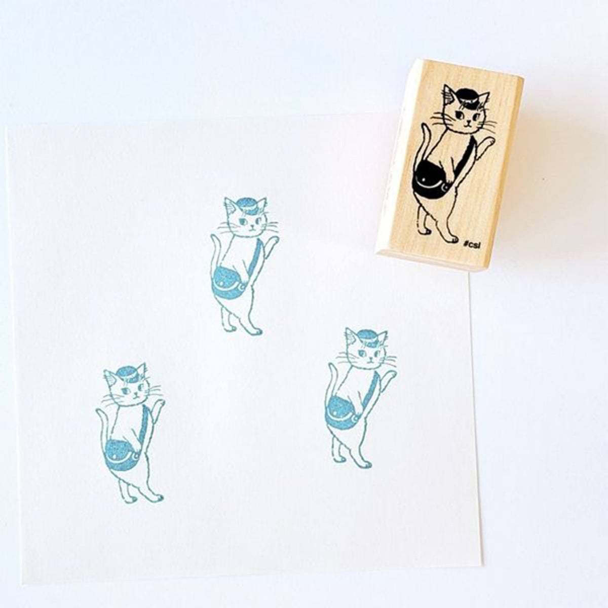 Kodomo no Kao I Love Stamp Series - Mail Carrier Cat - Rubber Stamps