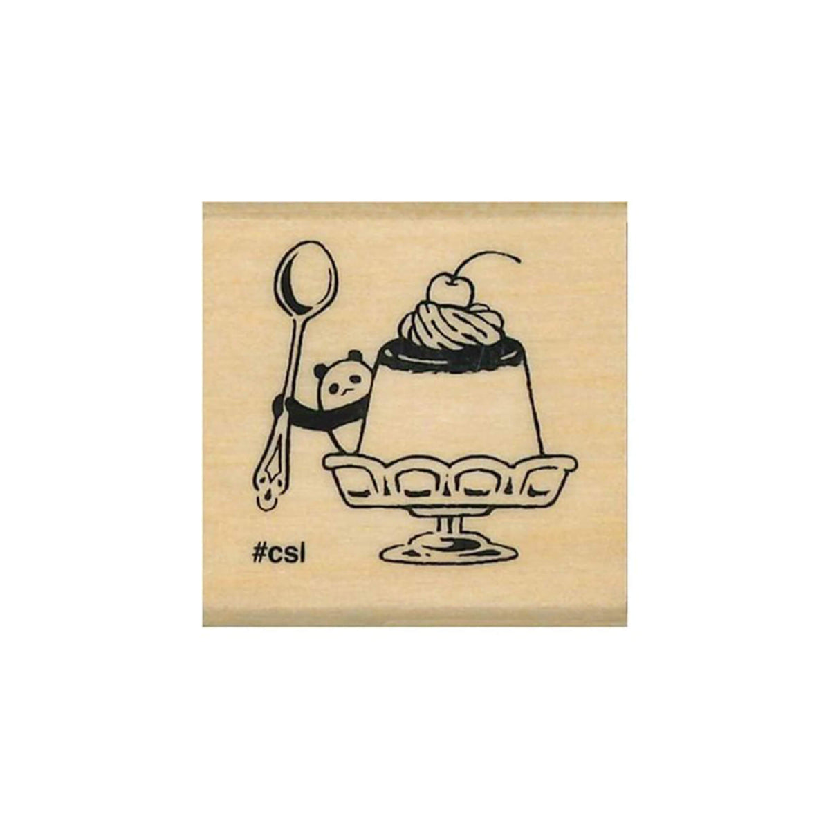 Kodomo no Kao I Love Stamp Series - Panda Pudding - Rubber Stamps