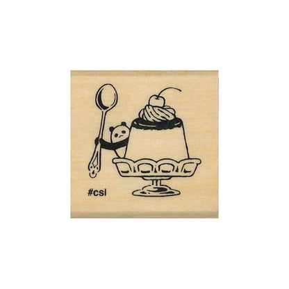 Kodomo no Kao I Love Stamp Series - Panda Pudding - Rubber Stamps