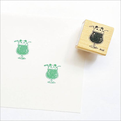 Kodomo no Kao I Love Stamp Series - Panda Soda - Rubber Stamps