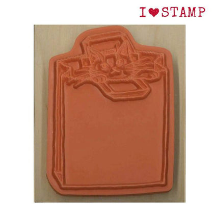 Kodomo no Kao I Love Stamp Series - Paper Bag Cat - Rubber Stamps