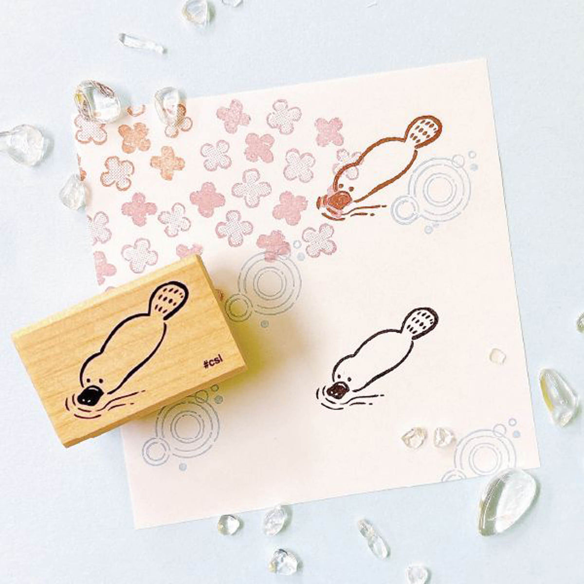Kodomo no Kao I Love Stamp Series - Platypus - Rubber Stamps