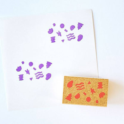Kodomo no Kao Omekashi Stamp Series - Little Shapes - Rubber Stamps