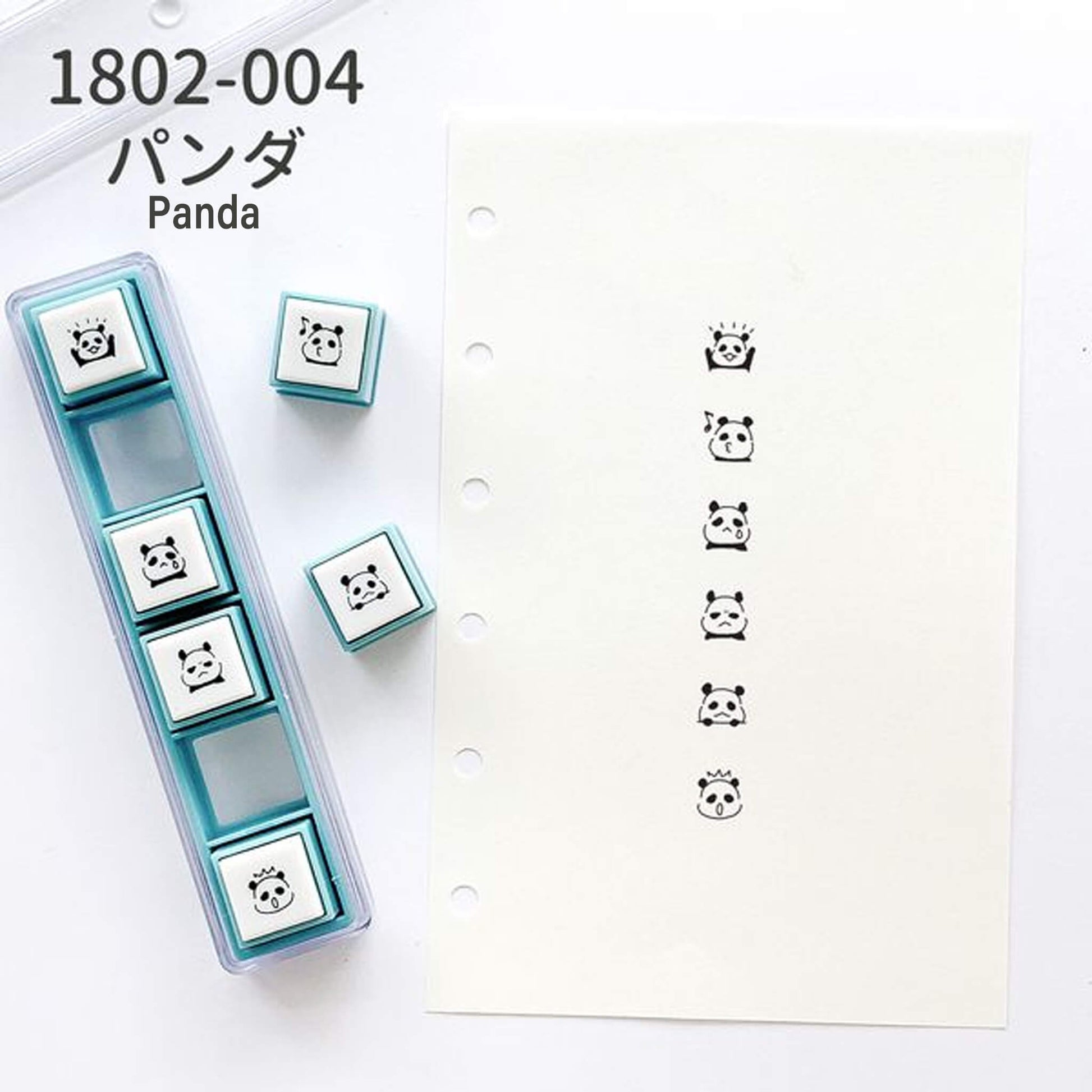 Kodomo no Kao Pochitto Pick! Push - Button Stamp - Panda - Pre - inked Stamps