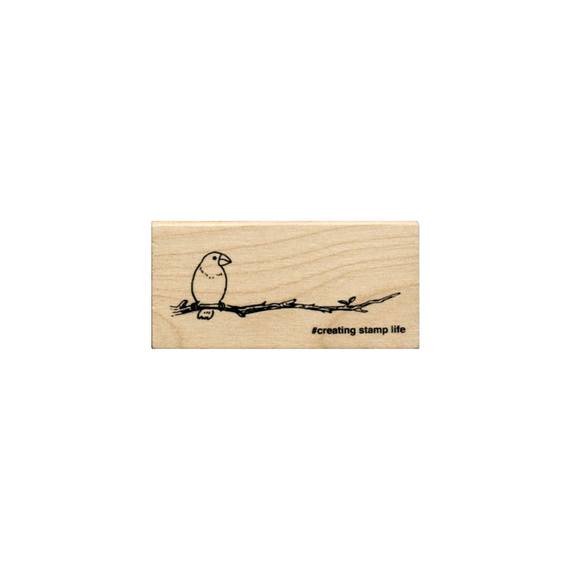 Kodomo no Kao Stamp - Branch and Little Bird - Rubber Stamps