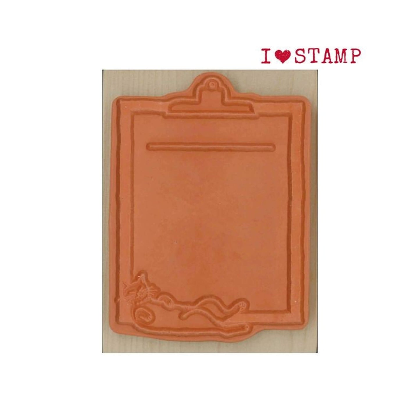 Kodomo no Kao Stamp - Clipboard Cat - Rubber Stamps