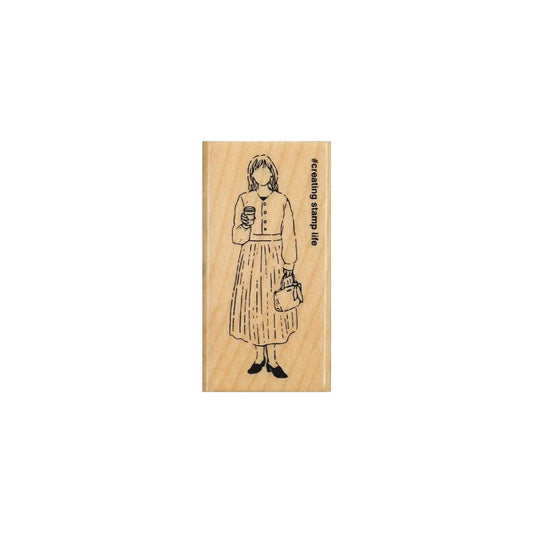 Kodomo no Kao Stamp - Coffe Girl - Rubber Stamps