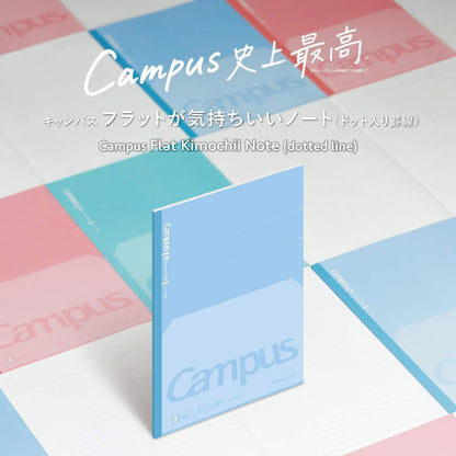 Kokuyo Campus Flat Kimochii Notebook B5 6mm Dotted Line - Blue - Notebooks