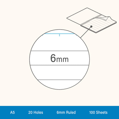 Kokuyo Campus Sarasara Loose - Leaf Paper - A5 6mm Ruled - Loose - Leaf Refills