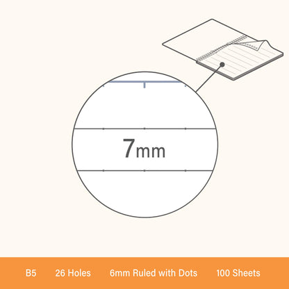 Kokuyo Campus Sarasara Loose - Leaf Paper - B5 7mm Ruled with Dots - Loose - Leaf Refills