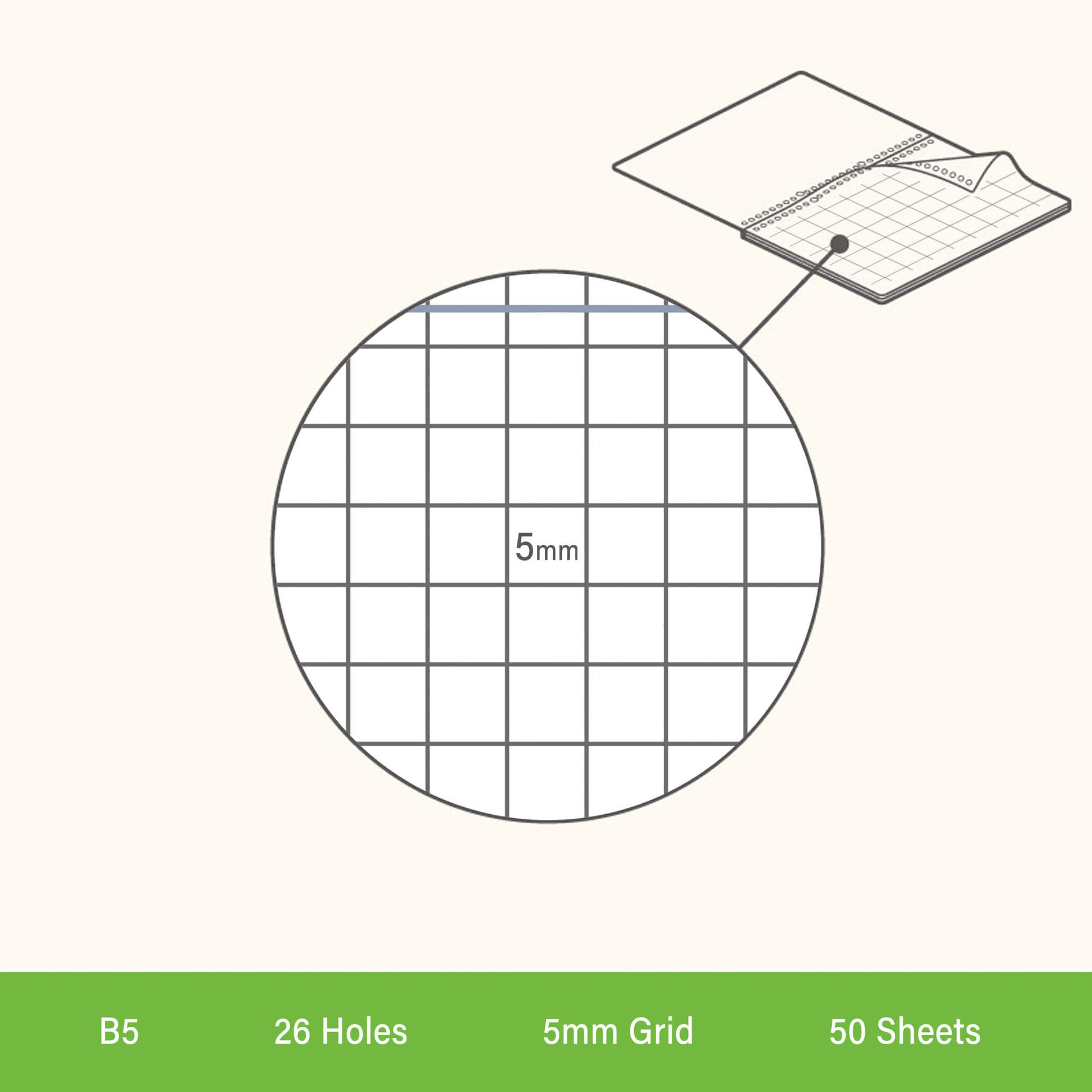 Kokuyo Campus Sarasara Loose - Leaf Paper - B5 Grid - Loose - Leaf Refills