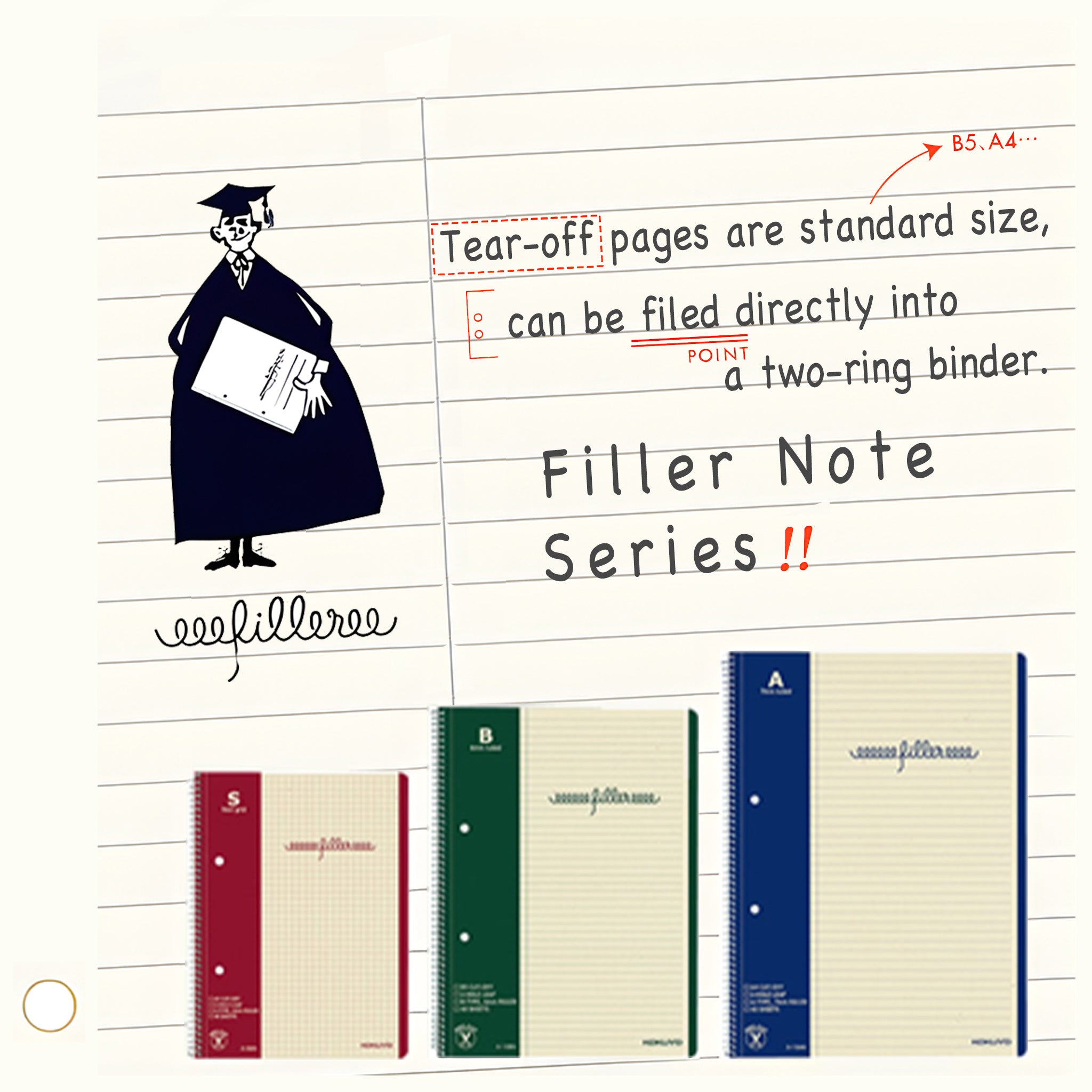 Fillet Notebook Kokuyo Filler Notebook A - Ruled B5 - Notebooks - Notebooks & Notepads ...