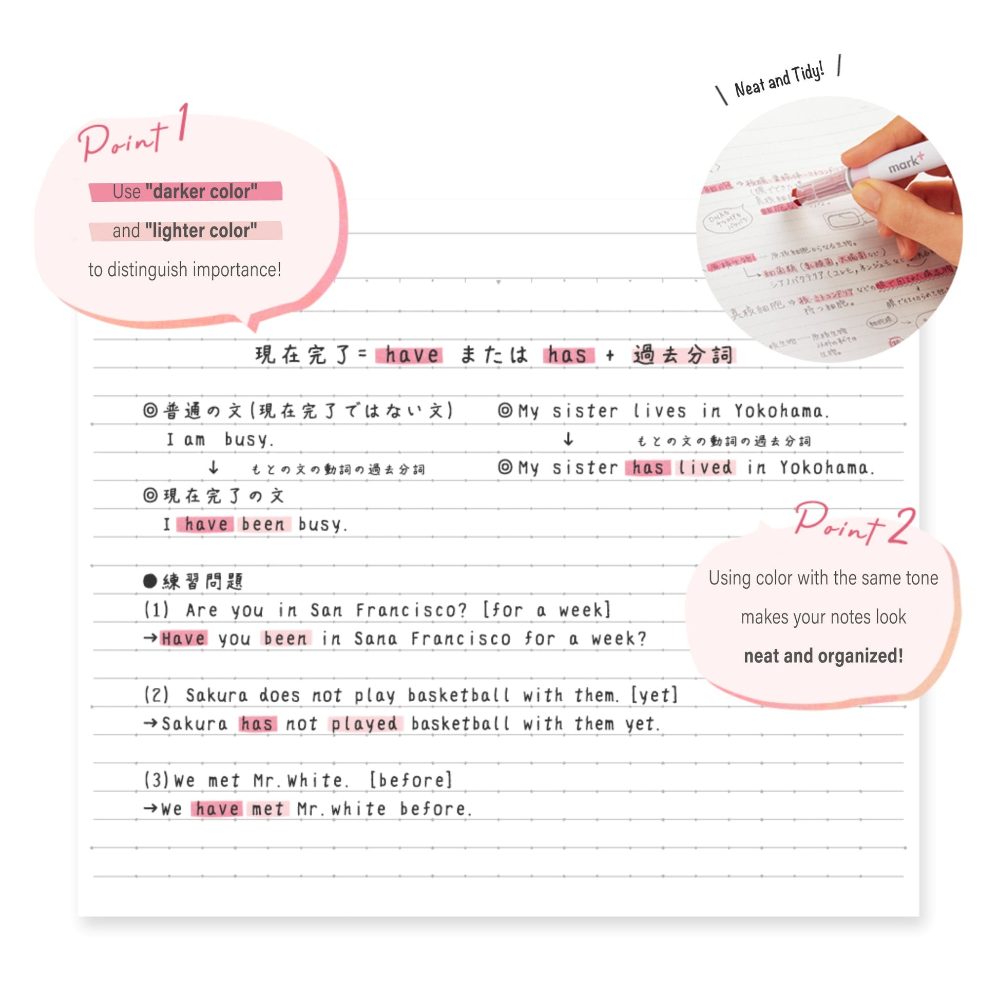 Kokuyo Mark+ Two - Tone Color Marker 5 - pc Set - Color Type - Set 1 - Highlighters