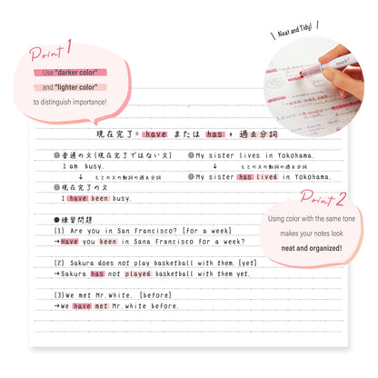Kokuyo Mark+ Two - Tone Color Marker 5 - pc Set - Color Type - Set 1 - Highlighters