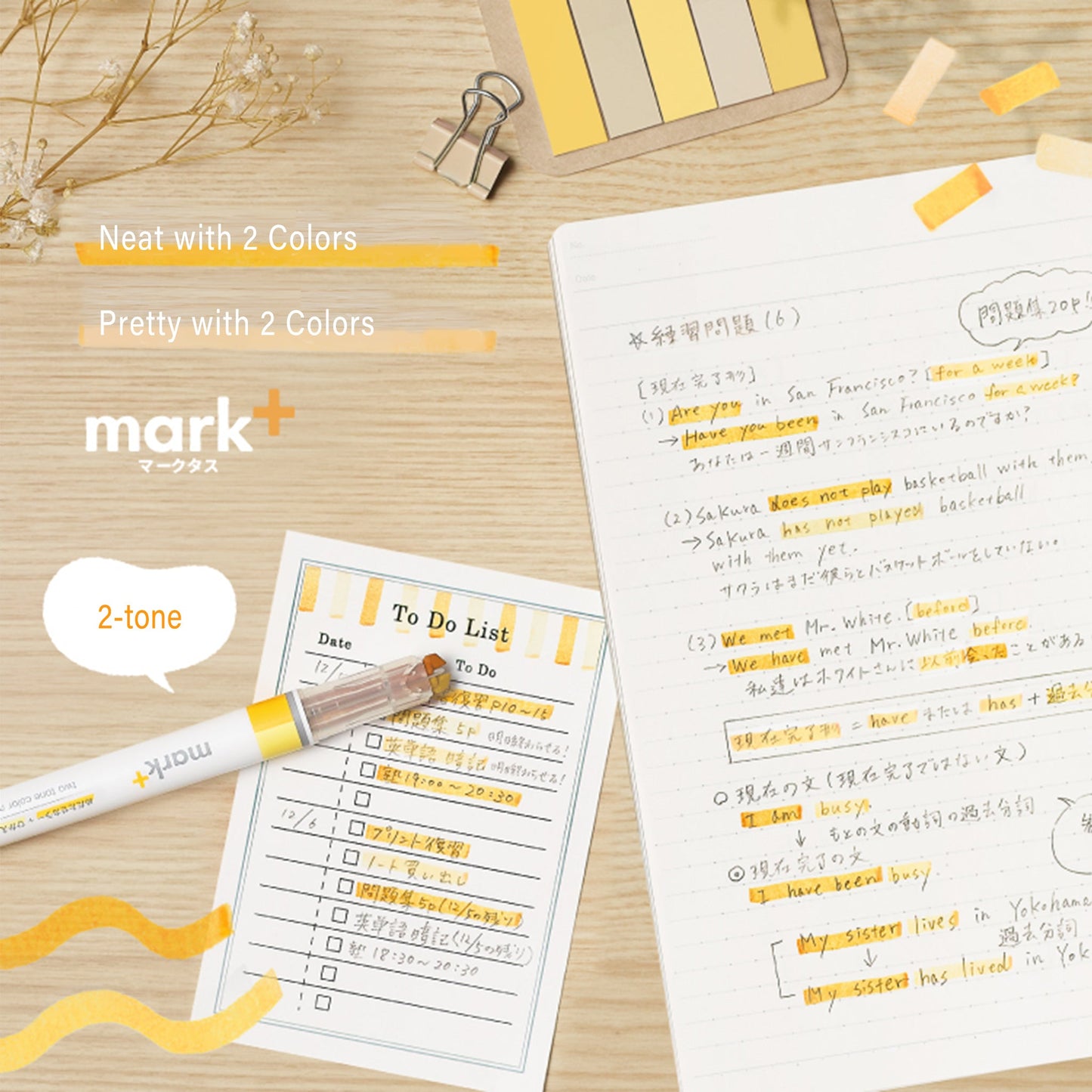 Kokuyo Mark+ Two - Tone Color Marker 5 - pc Set - Color Type - Set 1 - Highlighters