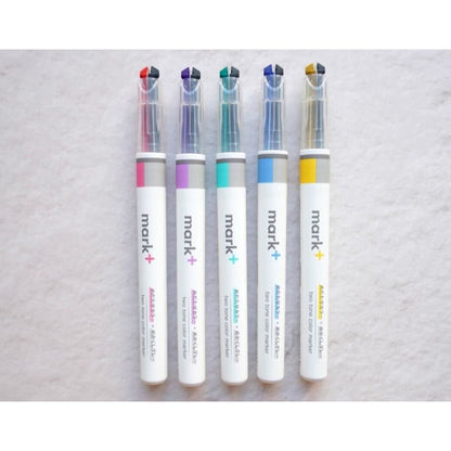 Kokuyo Mark+ Two - Tone Color Marker - Gray Type - Blue + Gray - Highlighters