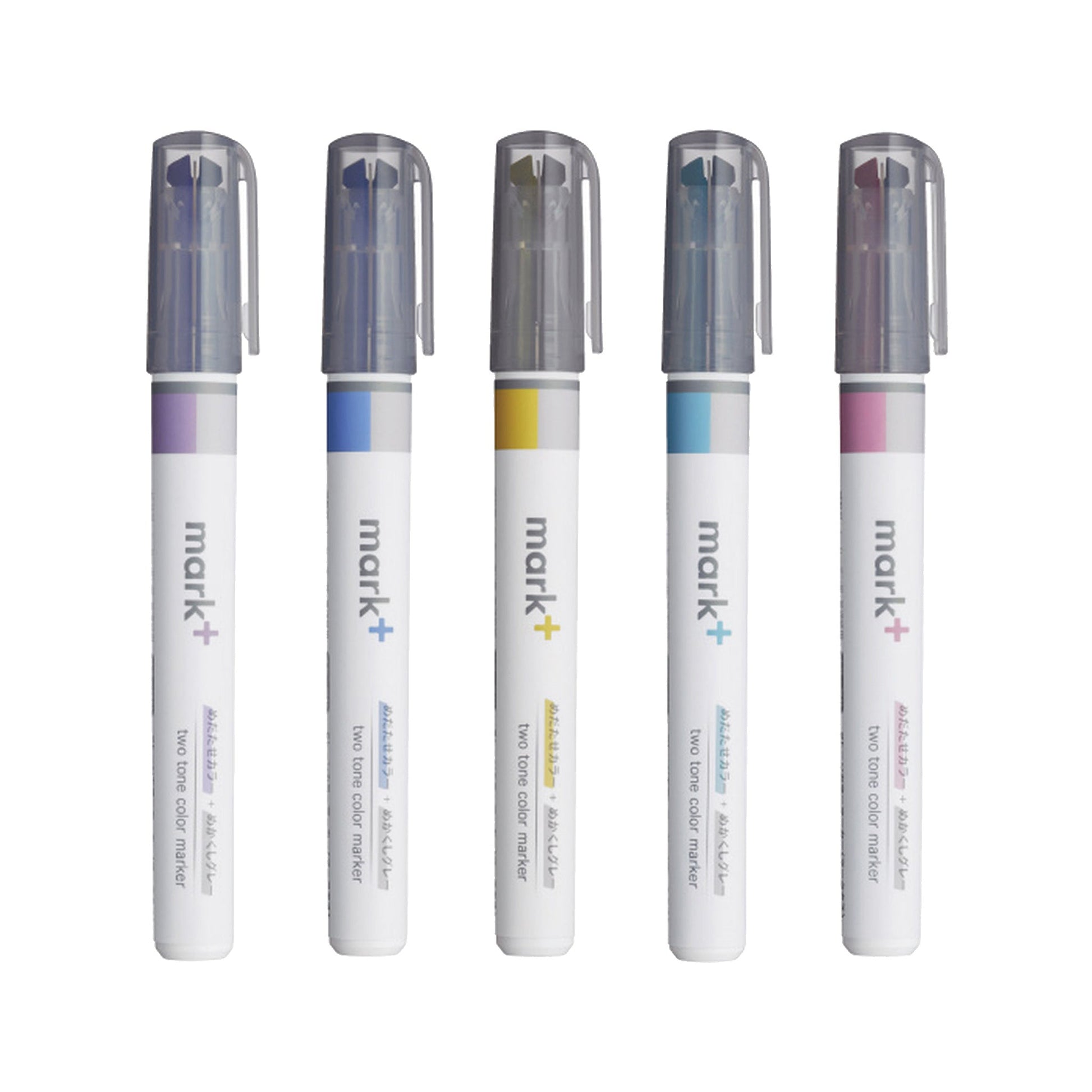 Kokuyo Mark+ Two - Tone Color Marker - Gray Type - Blue + Gray - Highlighters