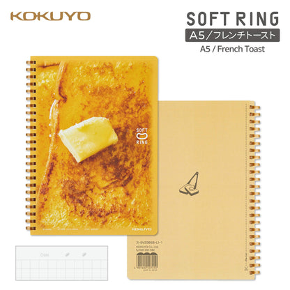 Kokuyo Soft Ring Notebook 10th Anniversary Edition Soft Bakery A5 - French Toast - Notebooks