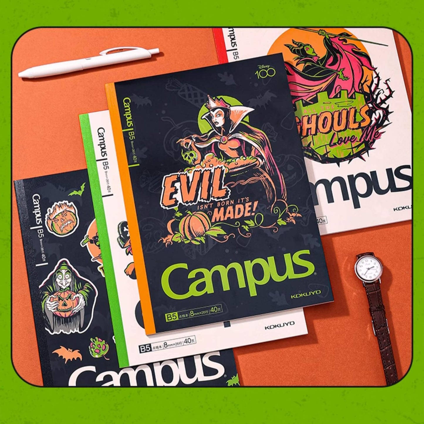 Kokuyo x Disney Campus Notebook B5 Lined Halloween Carnival - Evil - Notebooks