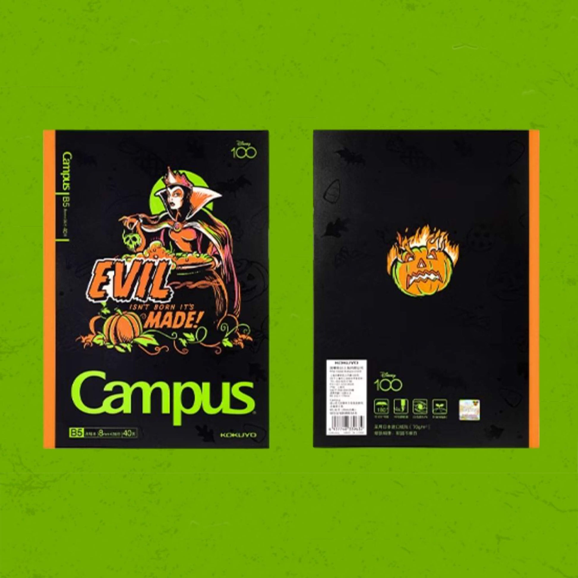 Kokuyo x Disney Campus Notebook B5 Lined Halloween Carnival - Evil - Notebooks