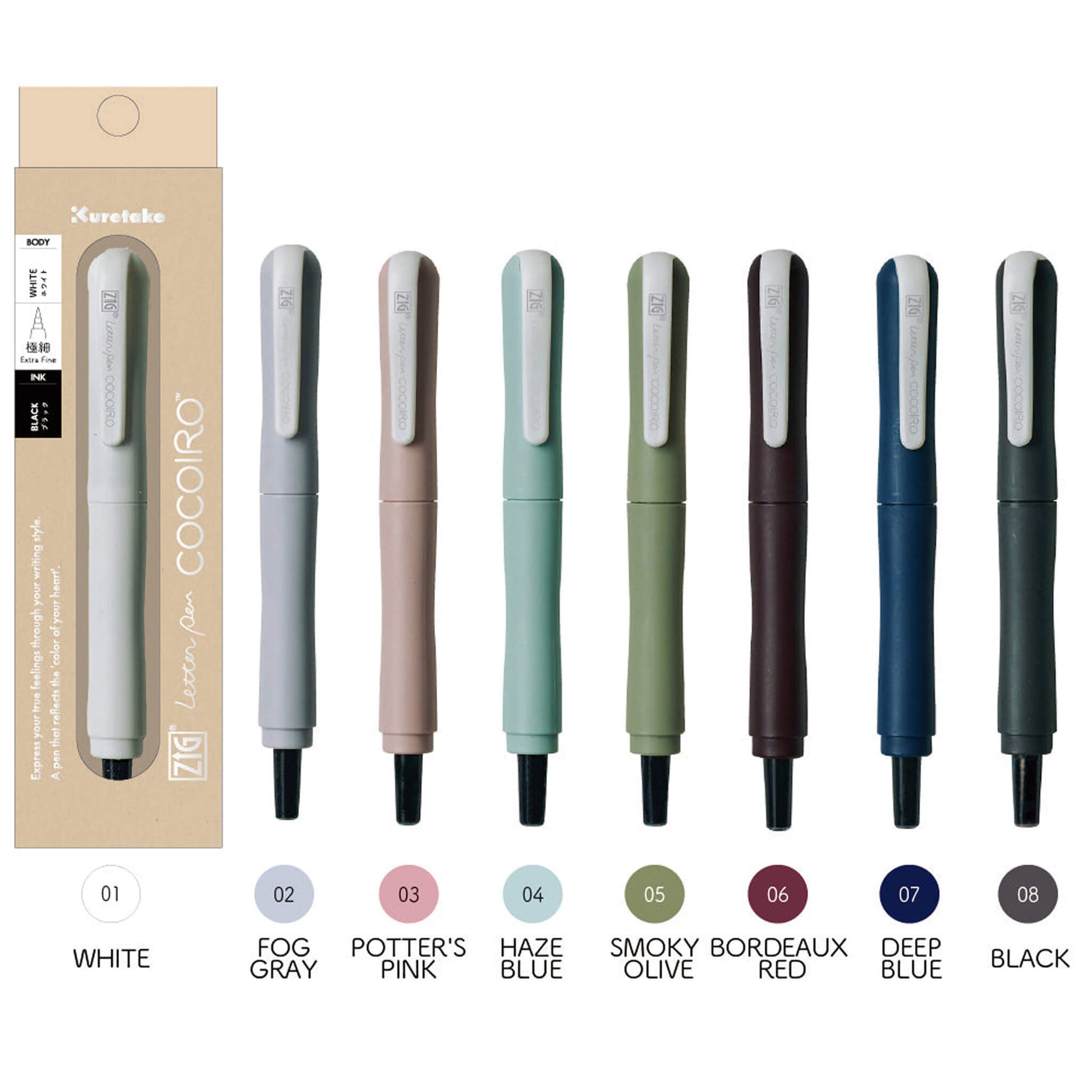 Kuretake ZIG COCOIRO Letter Pen - White - Brush Pens