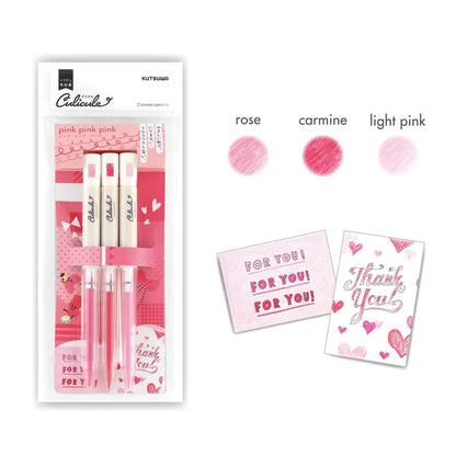 Kutsuwa Culicule Colored Pencil 3 - Color Set - Pink Pink Pink - Colored Pencils