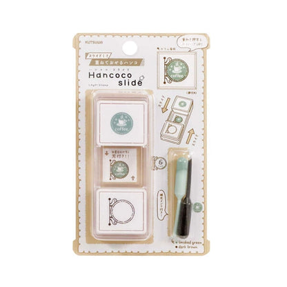 Kutsuwa Hancoco Slide Layer Stamp - Cafe Sign - Pre - inked Stamps