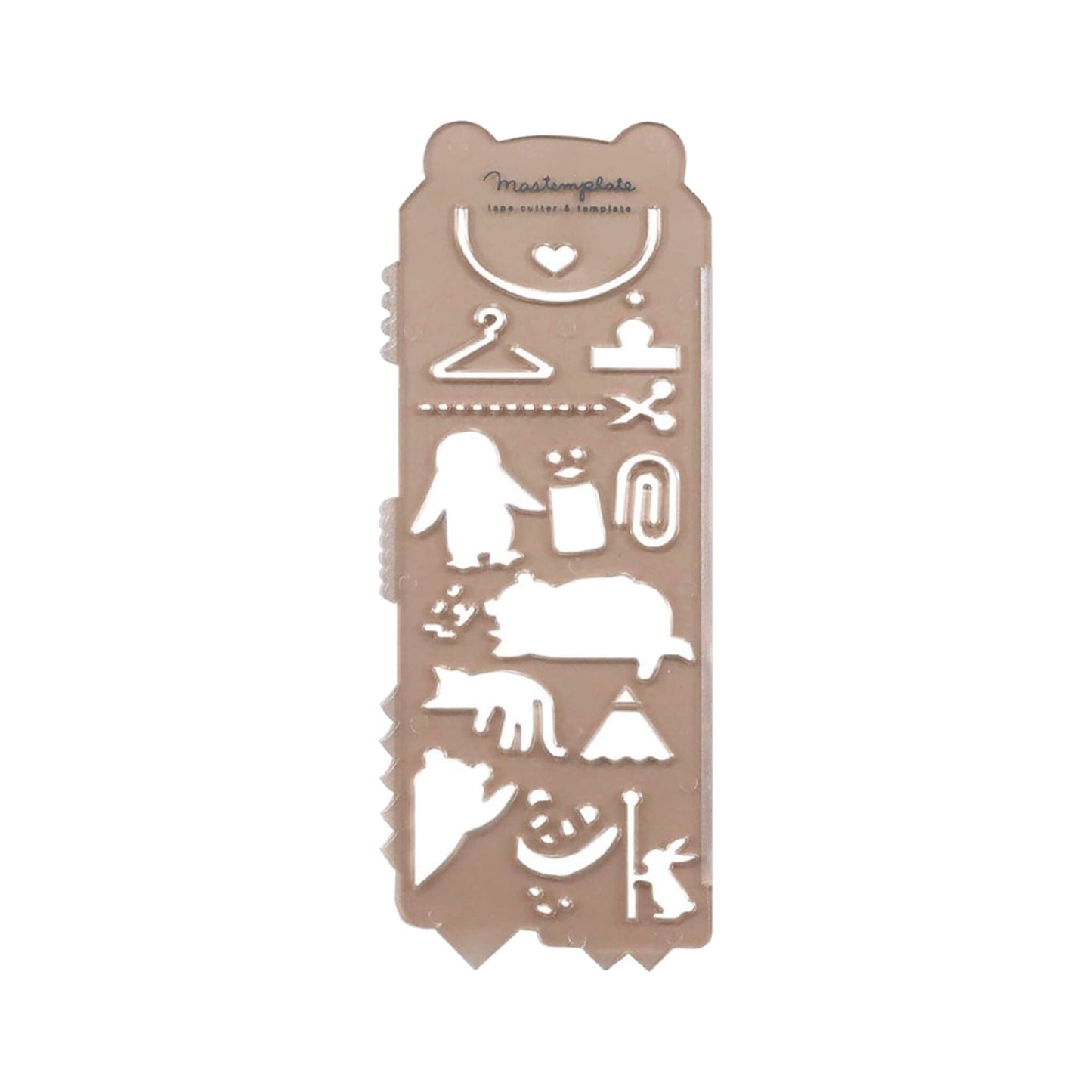 Kutsuwa Mastemplate Washi Tape Cutter & Stencil - Animal - Template Rulers