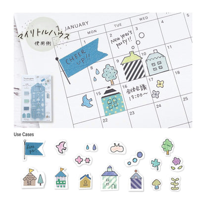 Kutsuwa Mastemplate Washi Tape Cutter & Stencil - House - Template Rulers