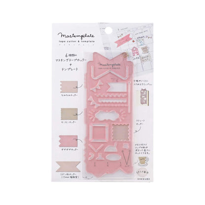 Kutsuwa Mastemplate Washi Tape Cutter & Stencil - Ribbon - Template Rulers