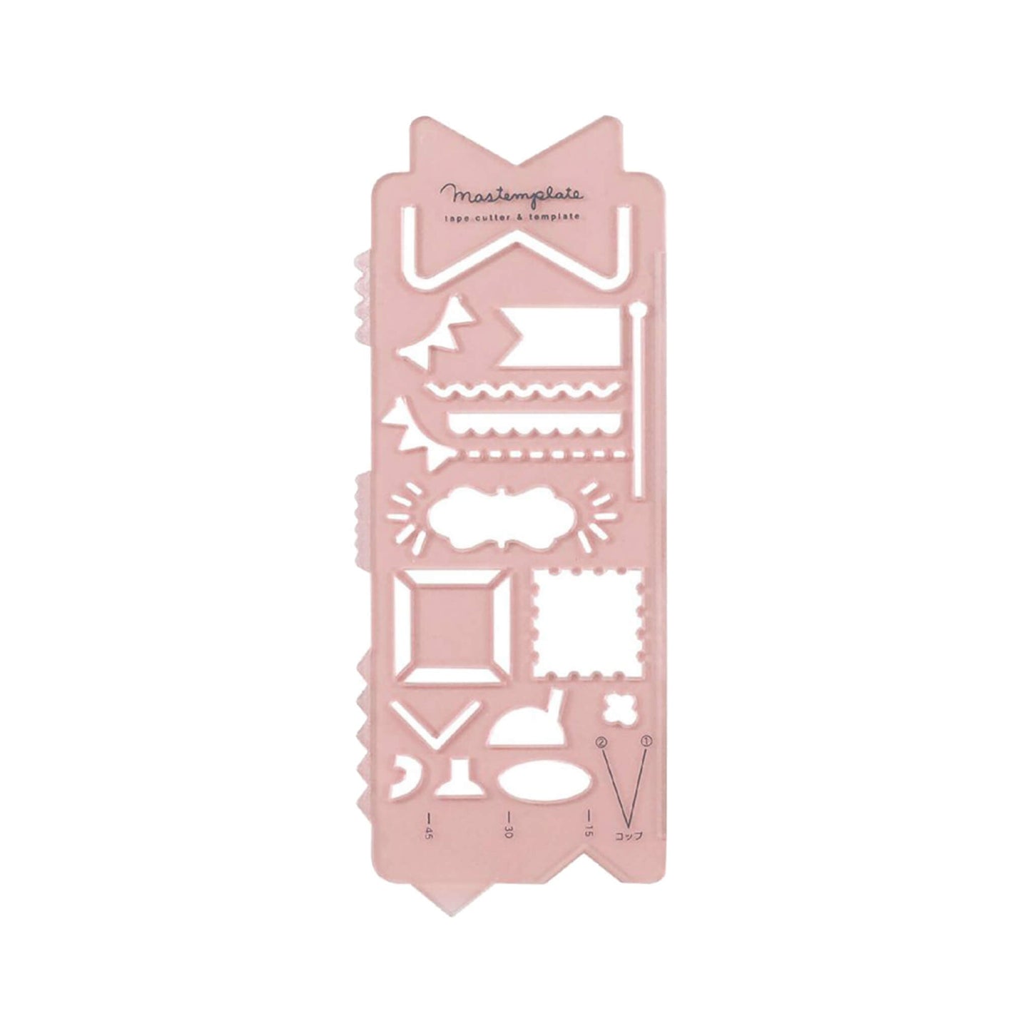 Kutsuwa Mastemplate Washi Tape Cutter & Stencil - Ribbon - Template Rulers