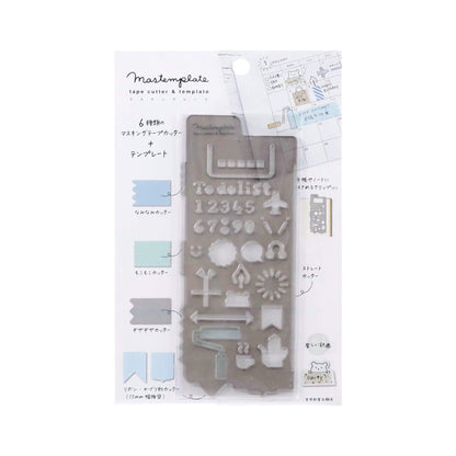 Kutsuwa Mastemplate Washi Tape Cutter & Stencil - Schedule - Template Rulers