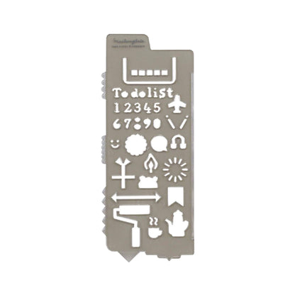 Kutsuwa Mastemplate Washi Tape Cutter & Stencil - Schedule - Template Rulers