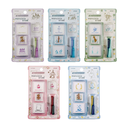 Kutsuwa × Moomin Hancoco Slide Layer Stamp - Moomintroll - Pre-inked Stamps