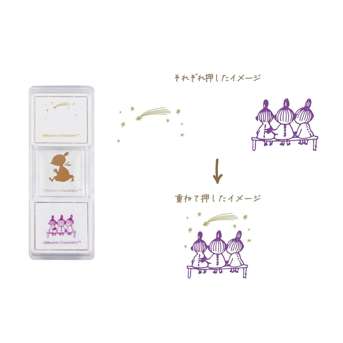Kutsuwa × Moomin Hancoco Slide Layer Stamp - Moomintroll - Pre-inked Stamps