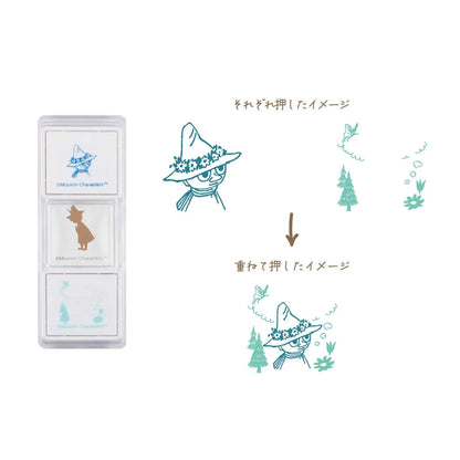 Kutsuwa × Moomin Hancoco Slide Layer Stamp - Moomintroll - Pre-inked Stamps