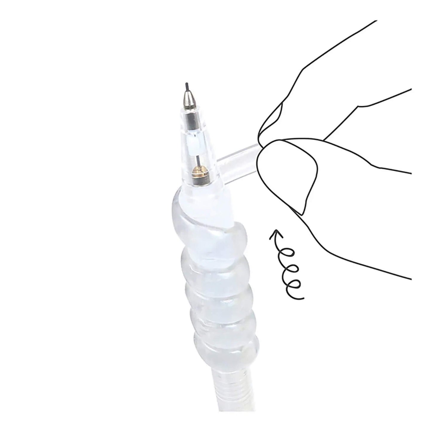 Kutsuwa Punyu Spiral Pen Grip - Clear - Pen Grips