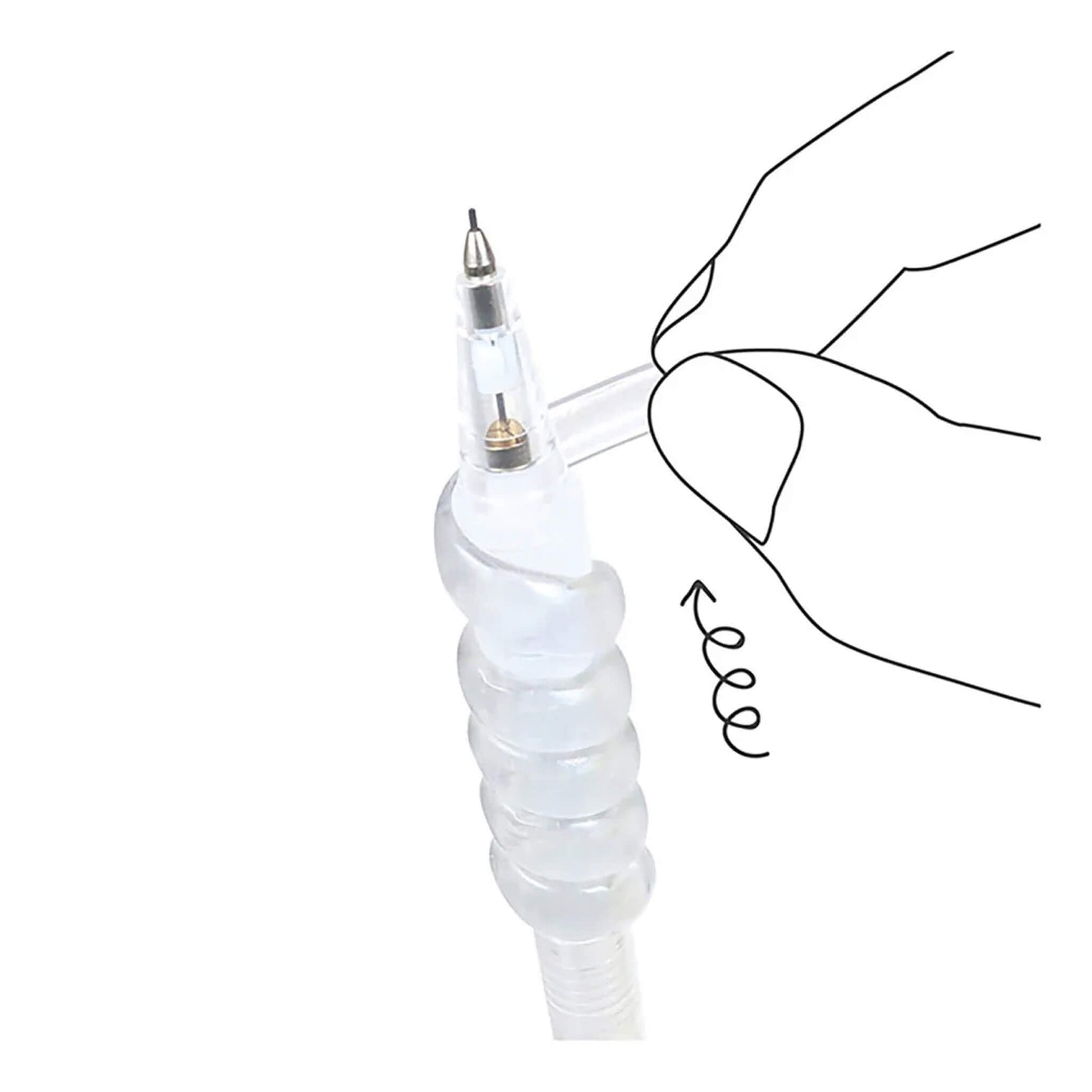 Kutsuwa Punyu Spiral Pen Grip - Clear - Pen Grips