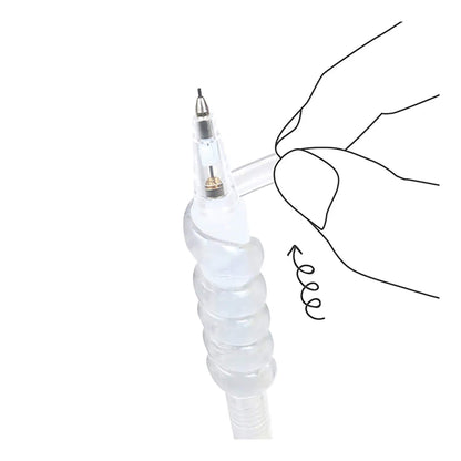 Kutsuwa Punyu Spiral Pen Grip - Clear - Pen Grips