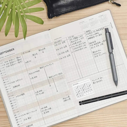 LACONIC Diary 2027 - A5 Left-Monthly [Sep 2026 Start] - Black - 2027 Dairies & Planners