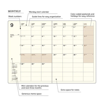 LACONIC Diary 2027 - B6 Life Log [Sep 2026 Start] - Gray - 2027 Dairies & Planners