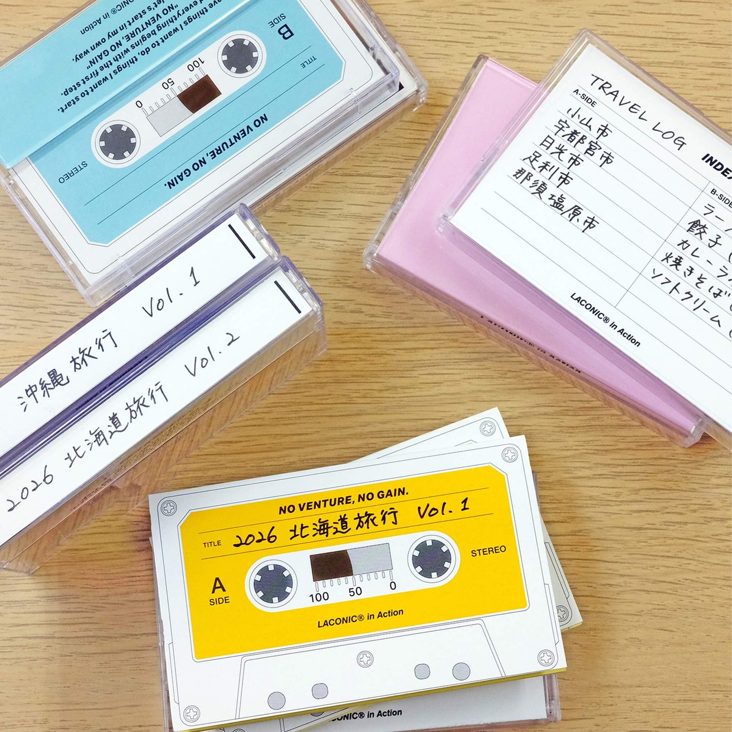 LACONIC in Action Cassette Tape Notebook - Pink - Notebooks