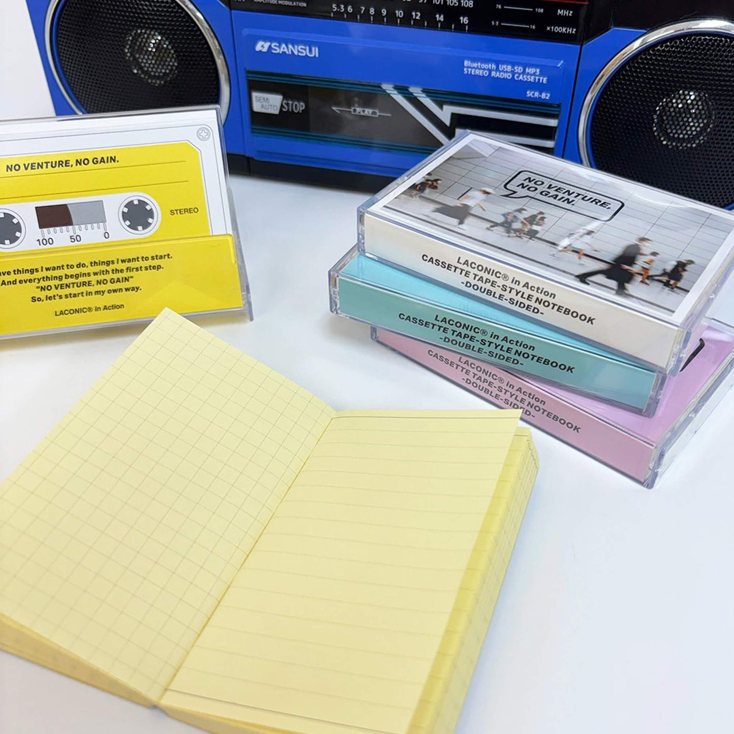 LACONIC in Action Cassette Tape Notebook - Pink - Notebooks