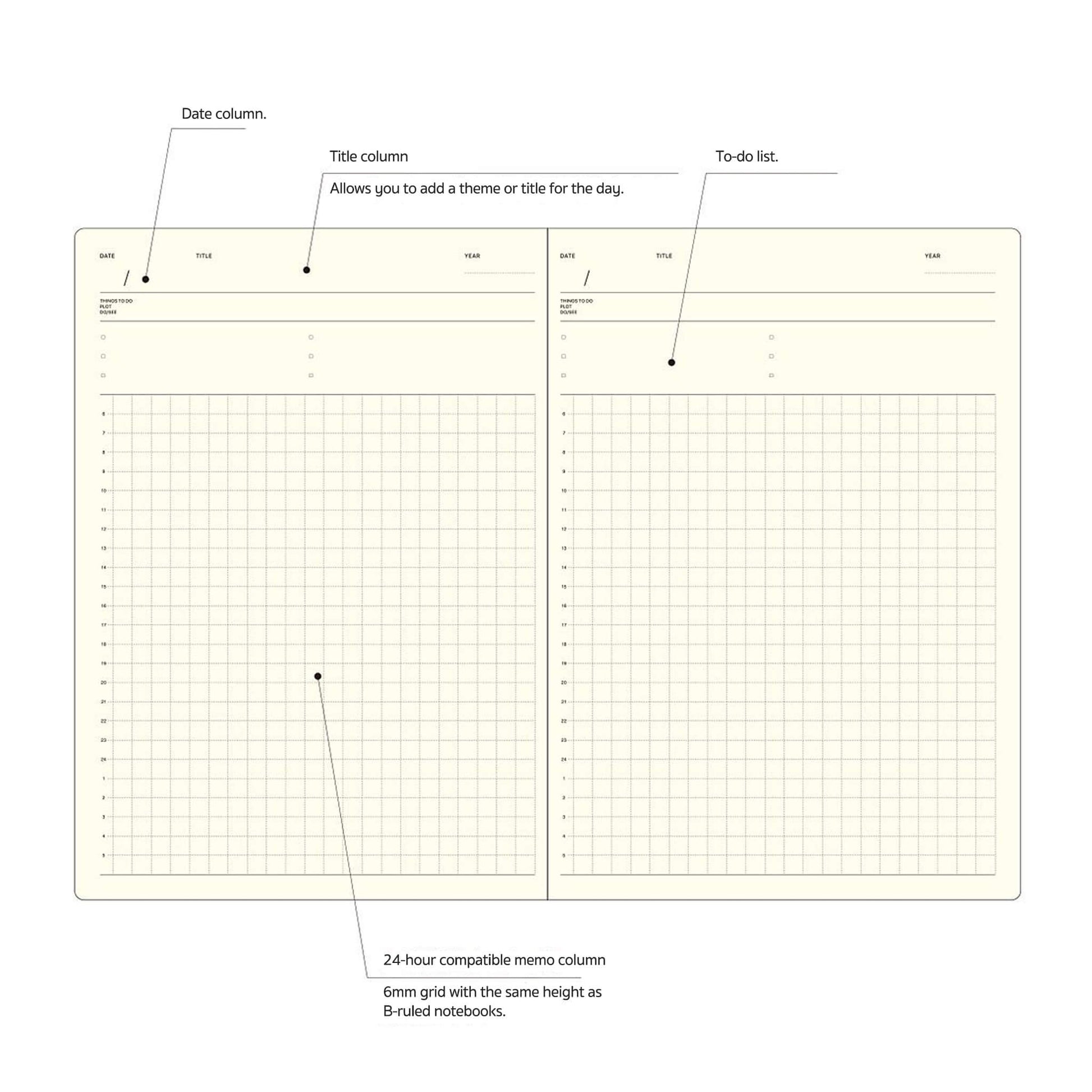 LACONIC Style Notebook A5 Daily Planner - Diaries & Planners