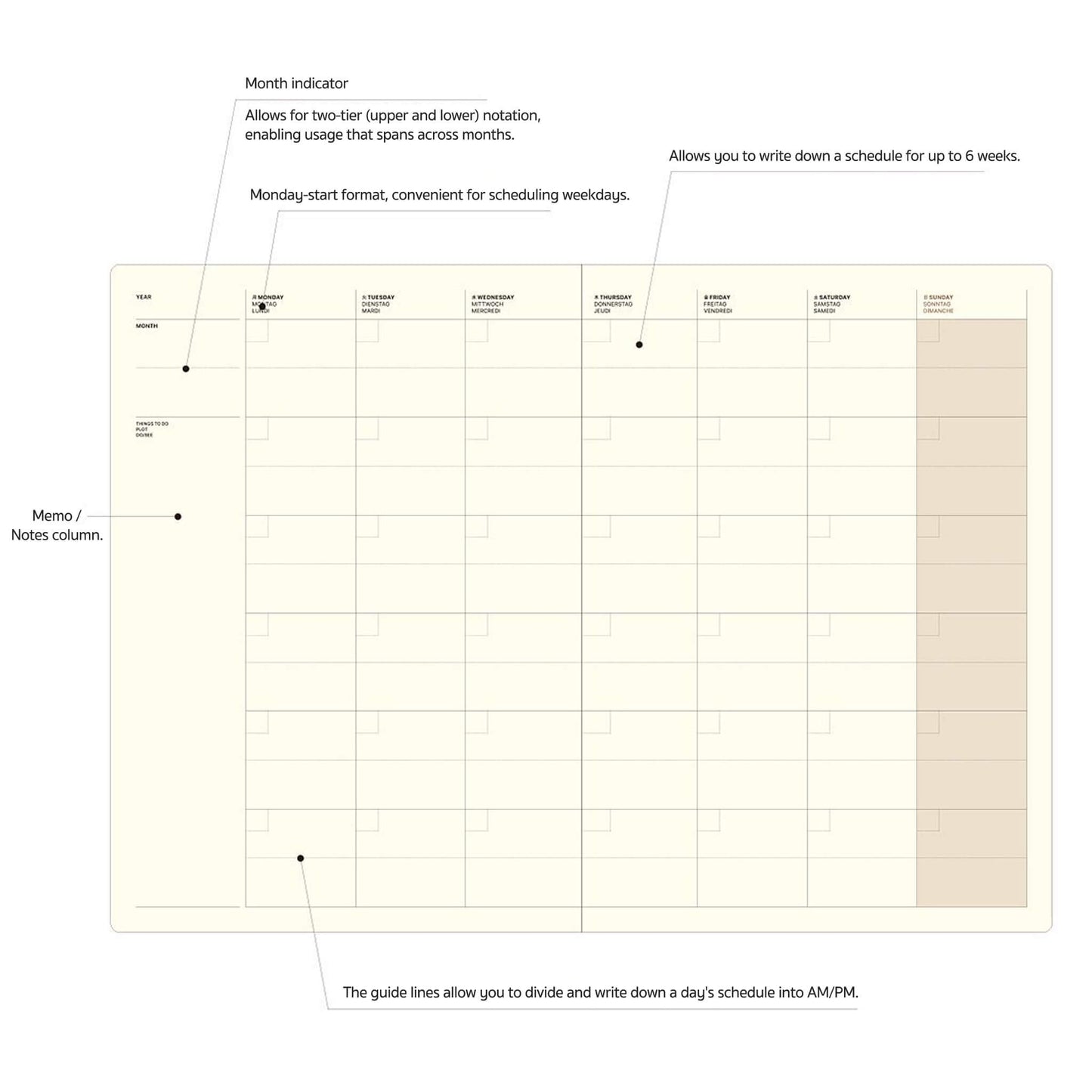 LACONIC Style Notebook A5 Monthly Planner - Diaries & Planners