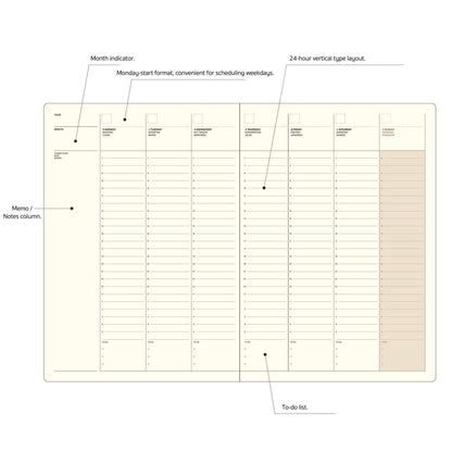 LACONIC Style Notebook A5 Weekly Planner - Diaries & Planners
