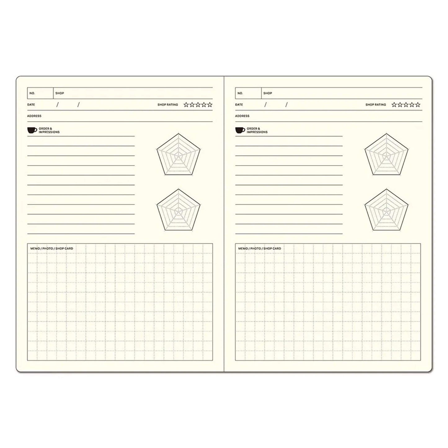 LACONIC Style Notebook B6 Café Guide Journal - Guided Journals