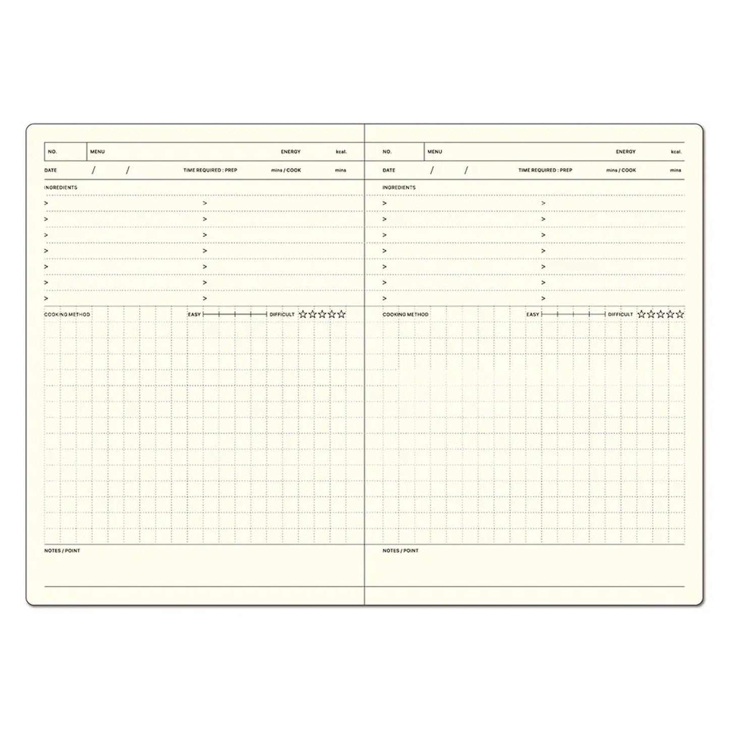 LACONIC Style Notebook B6 Cooking Guide Journal - Guided Journals