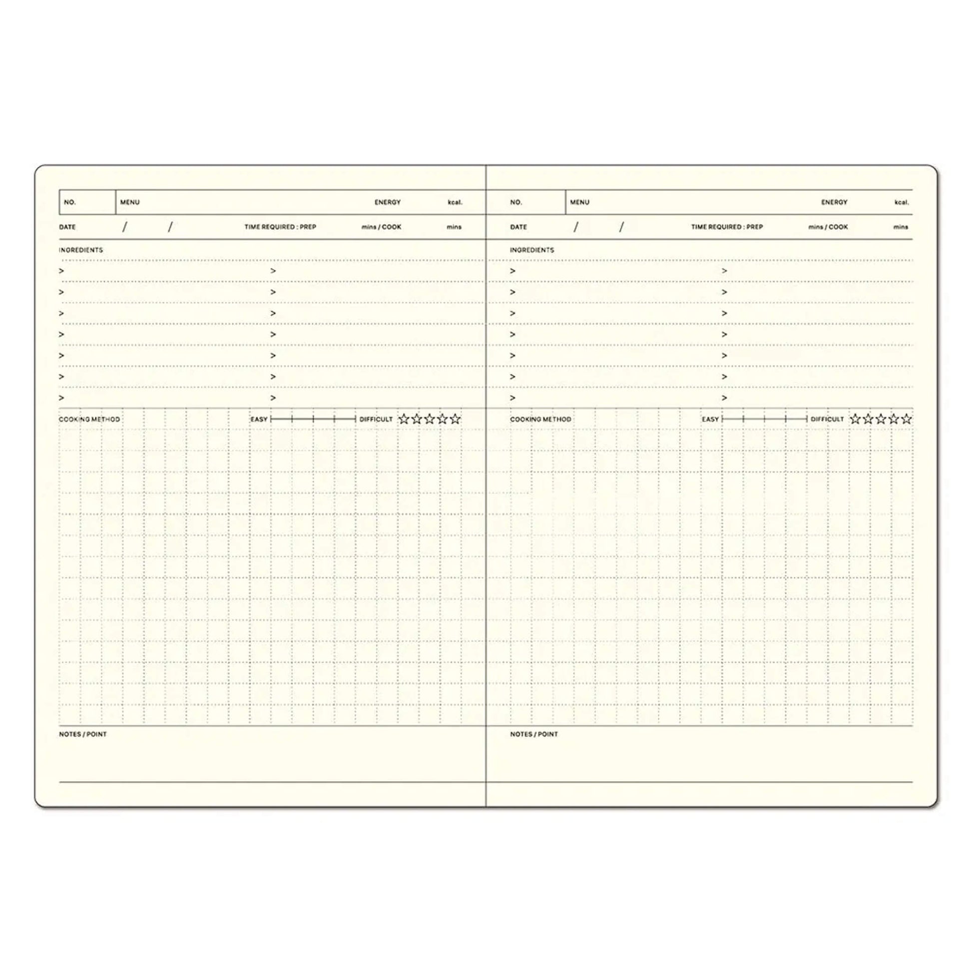 LACONIC Style Notebook B6 Cooking Guide Journal - Guided Journals