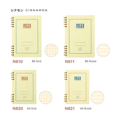 Life Cinnamon Ring Notebook B6 - Grid - Notebooks